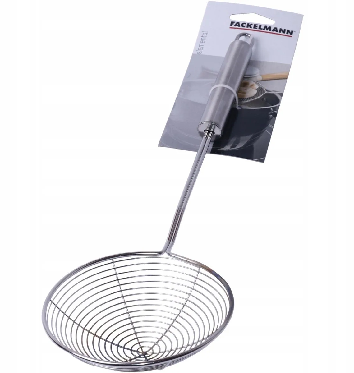 Elemental Schuimspaan/Zeeflepel RVS - 37 cm van Fackelmann in Zilver – productfoto