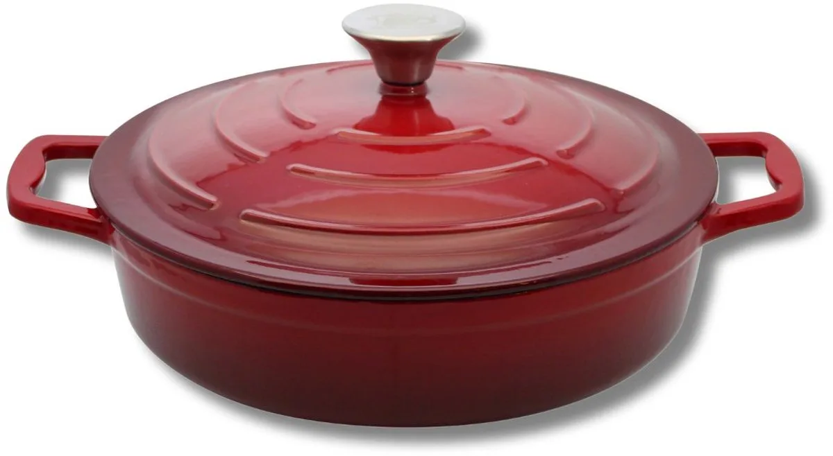 Elo 28 cm kersenrode geëmailleerde gietijzeren lage braadpan 3 liter van Fackelmann in Rood – productfoto