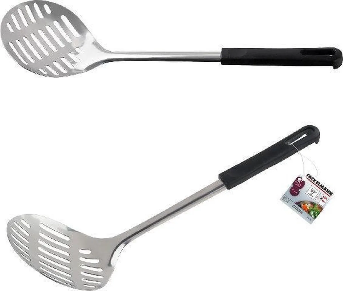 Food and More Opscheplepel 33 cm PP/RVS van Fackelmann in Zwart – productfoto