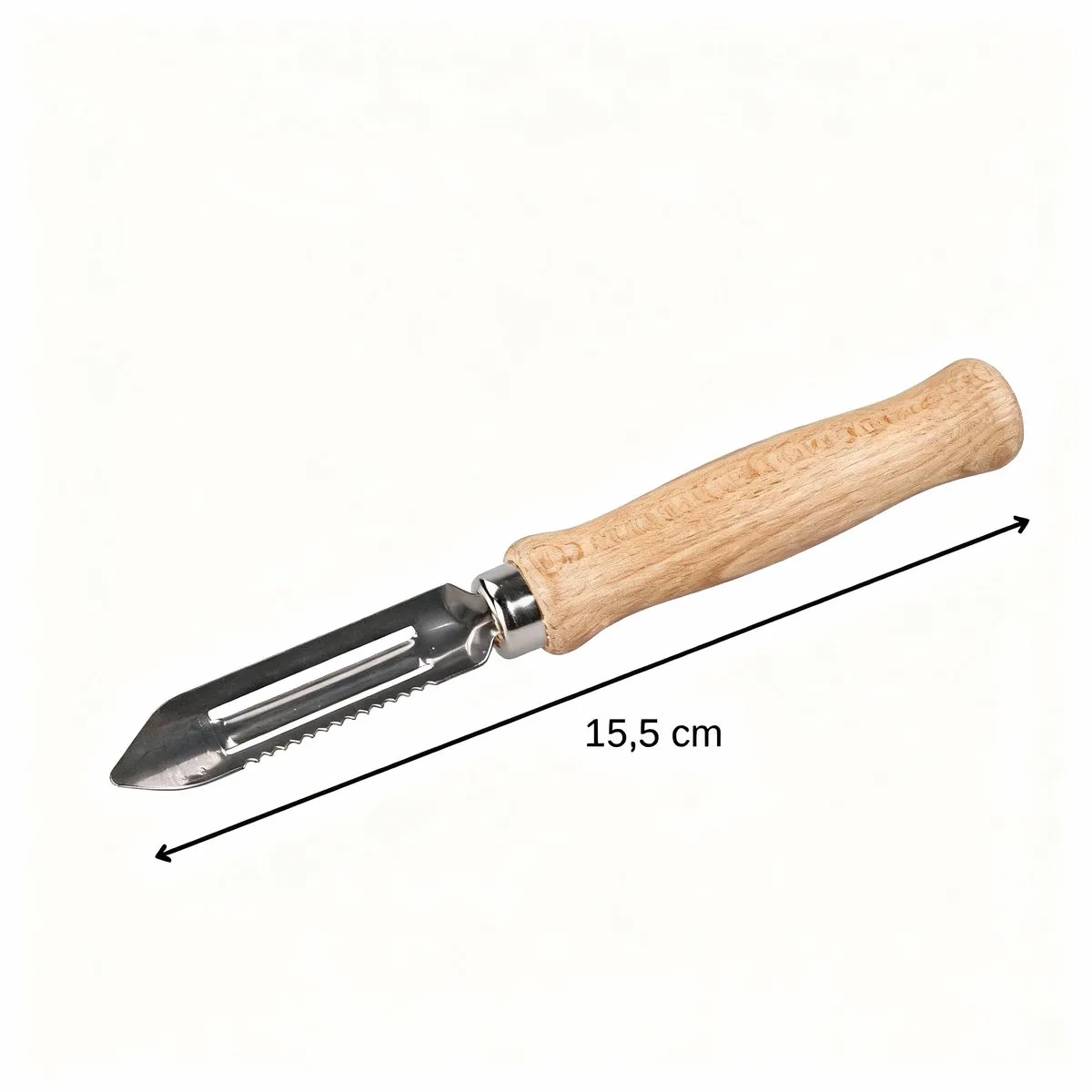 Groenteschiller type dunschiller 16 cm Fackelmann Wood Edition de Fackelmann en Roestvrij staal, Hout – photo produit
