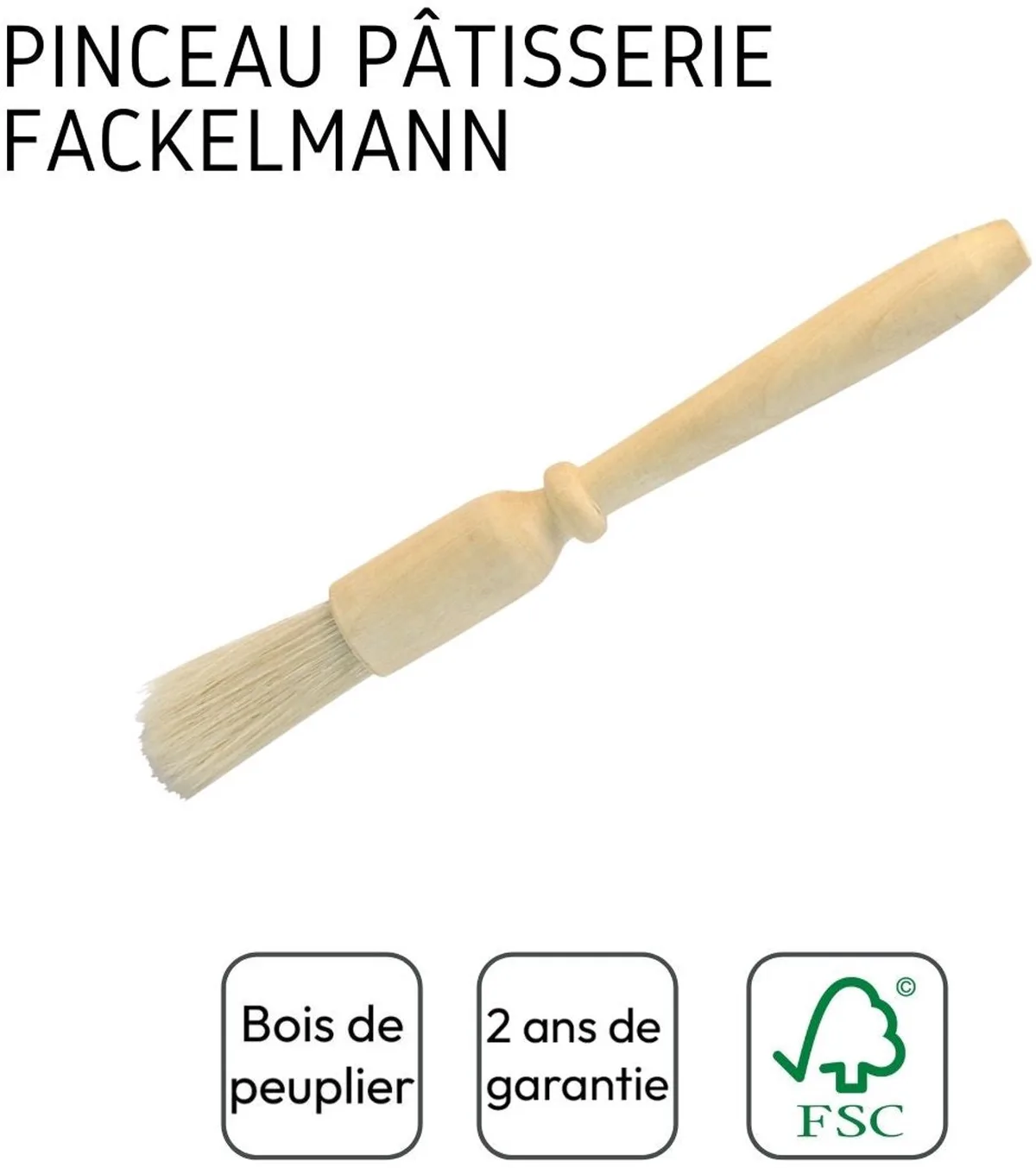 Keuken- en bakkwast 18 cm van varkenshaar Fackelmann Wood Edition by Fackelmann in Hout, Beige – product photo