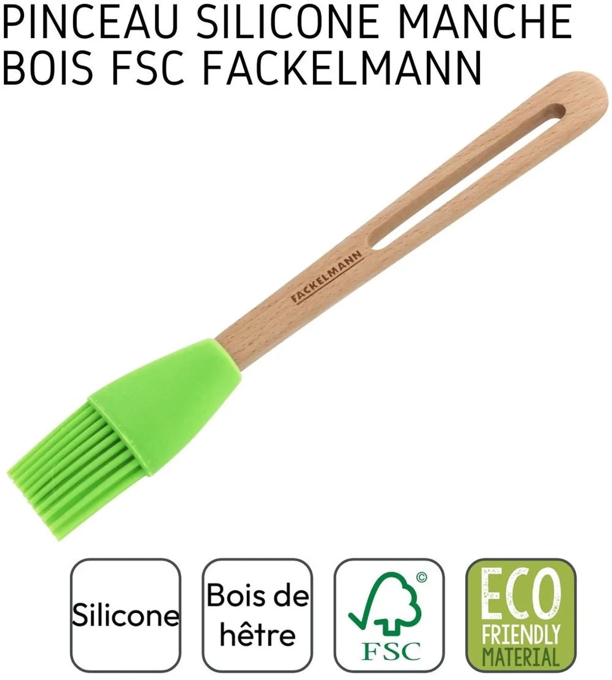 Keuken- en bakkwast 26 cm met siliconen haren Fackelmann Nature by Fackelmann in Groente – product photo