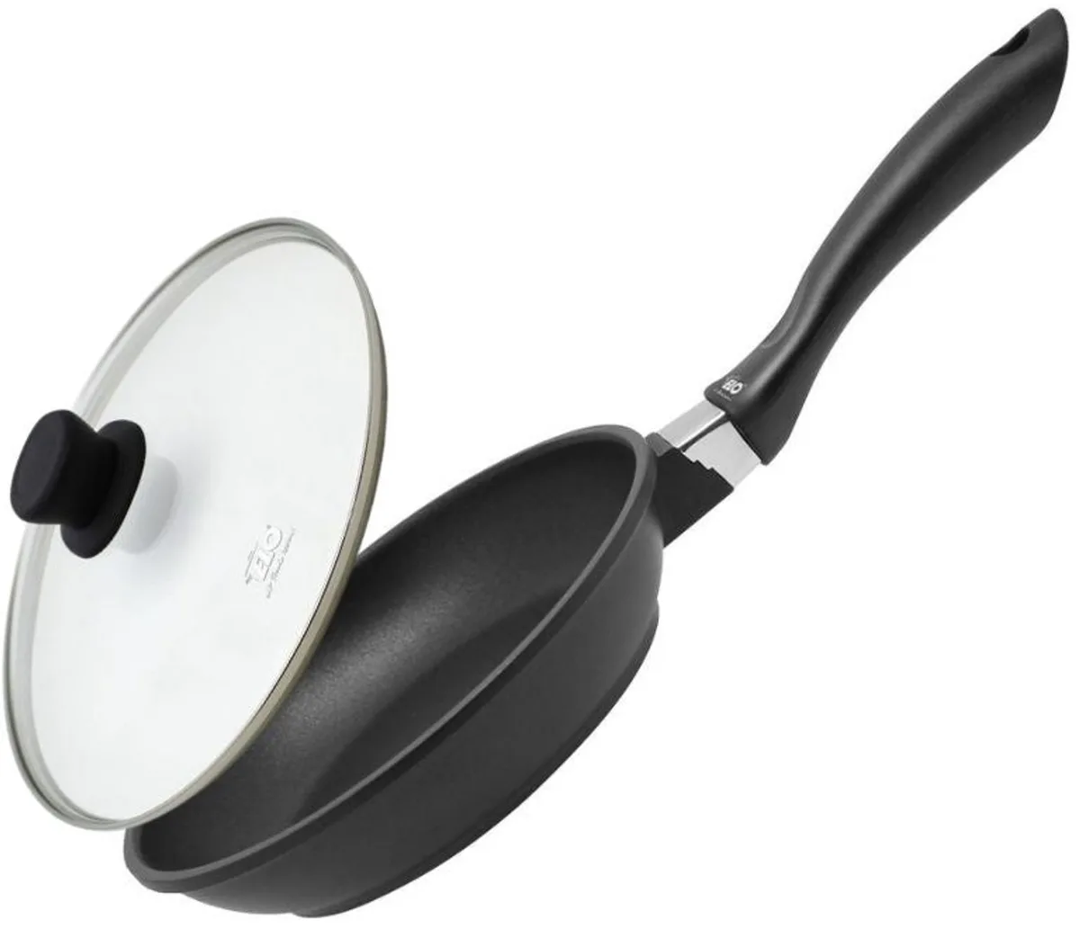 Koekenpan 20 cm en deksel zonder PFAS Elo Alucast van Fackelmann in Zwart – productfoto