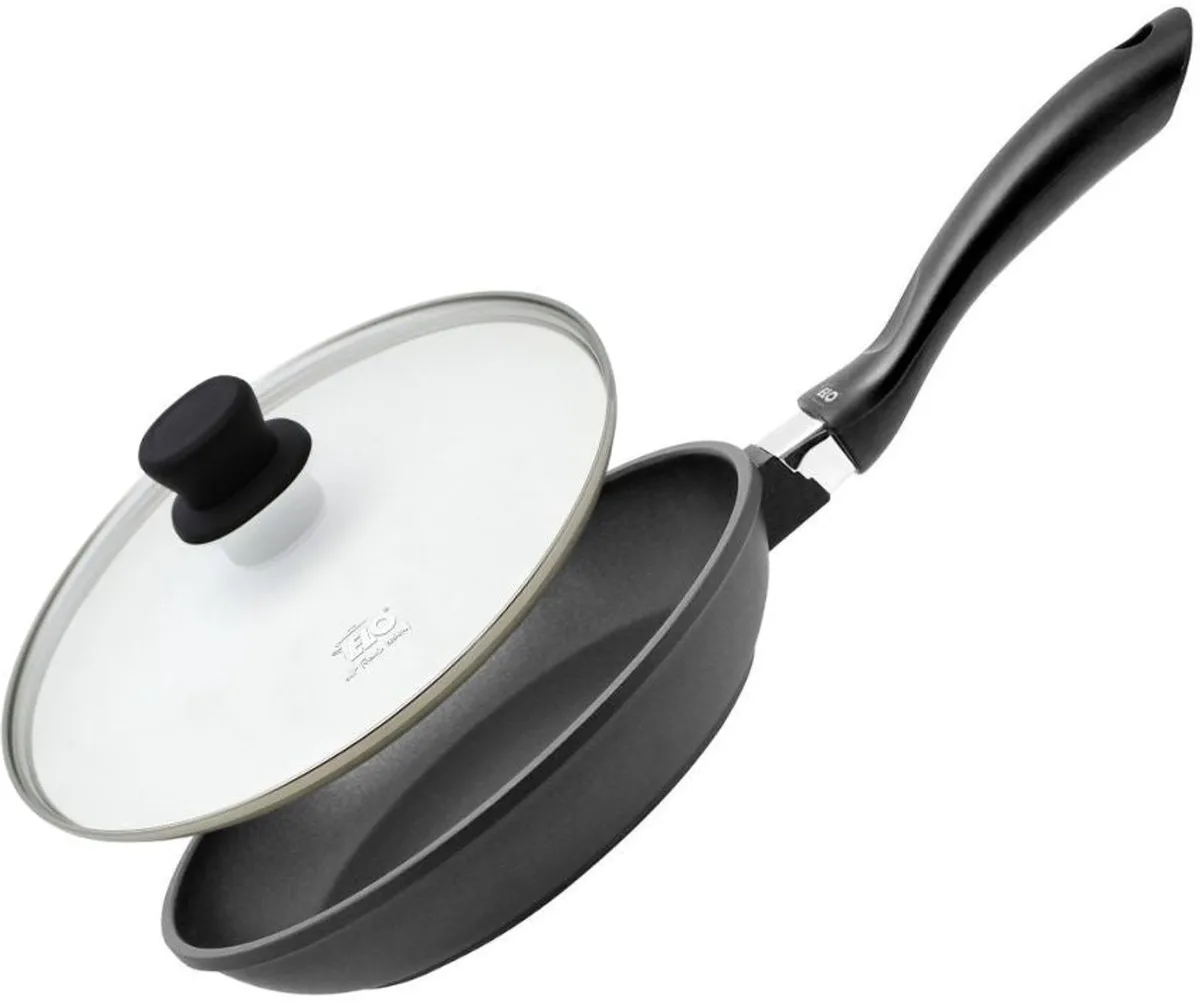 Koekenpan 24 cm en glazen deksel zonder PFAS Elo Alucast fra Fackelmann i Sort – produktbillede