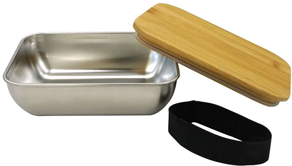 RVS lunchbox voor magnetron van 700 ml Fackelmann de Fackelmann en Noir, Hout, Roestvrij staal – photo produit