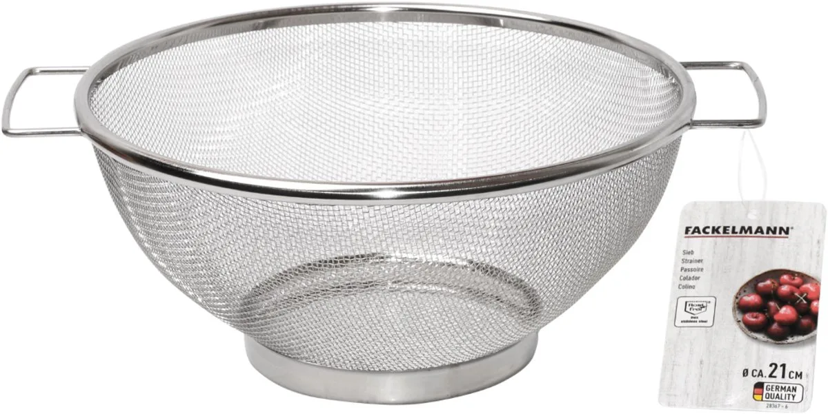 RVS Zeef 21 cm - Universele Keukenzeef voor Pasta en Groenten van Fackelmann in Zilver – productfoto