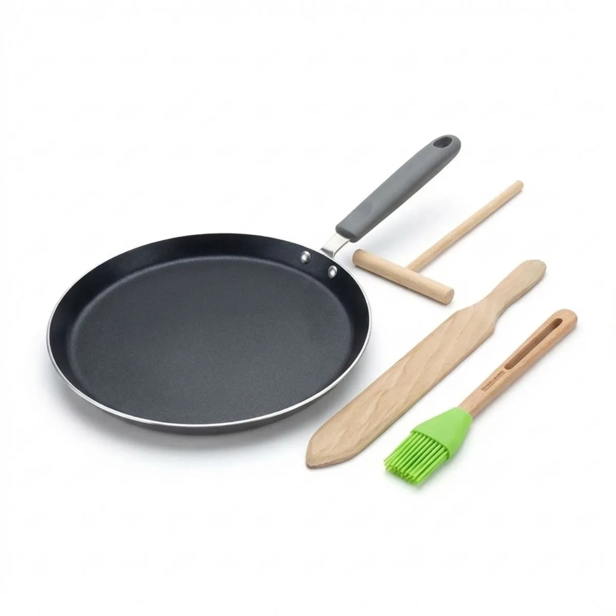 Set chandeleur met 26 cm crêpemaker en 3 keukengerei Elo Ducato de Fackelmann en Noir, Vert – photo produit