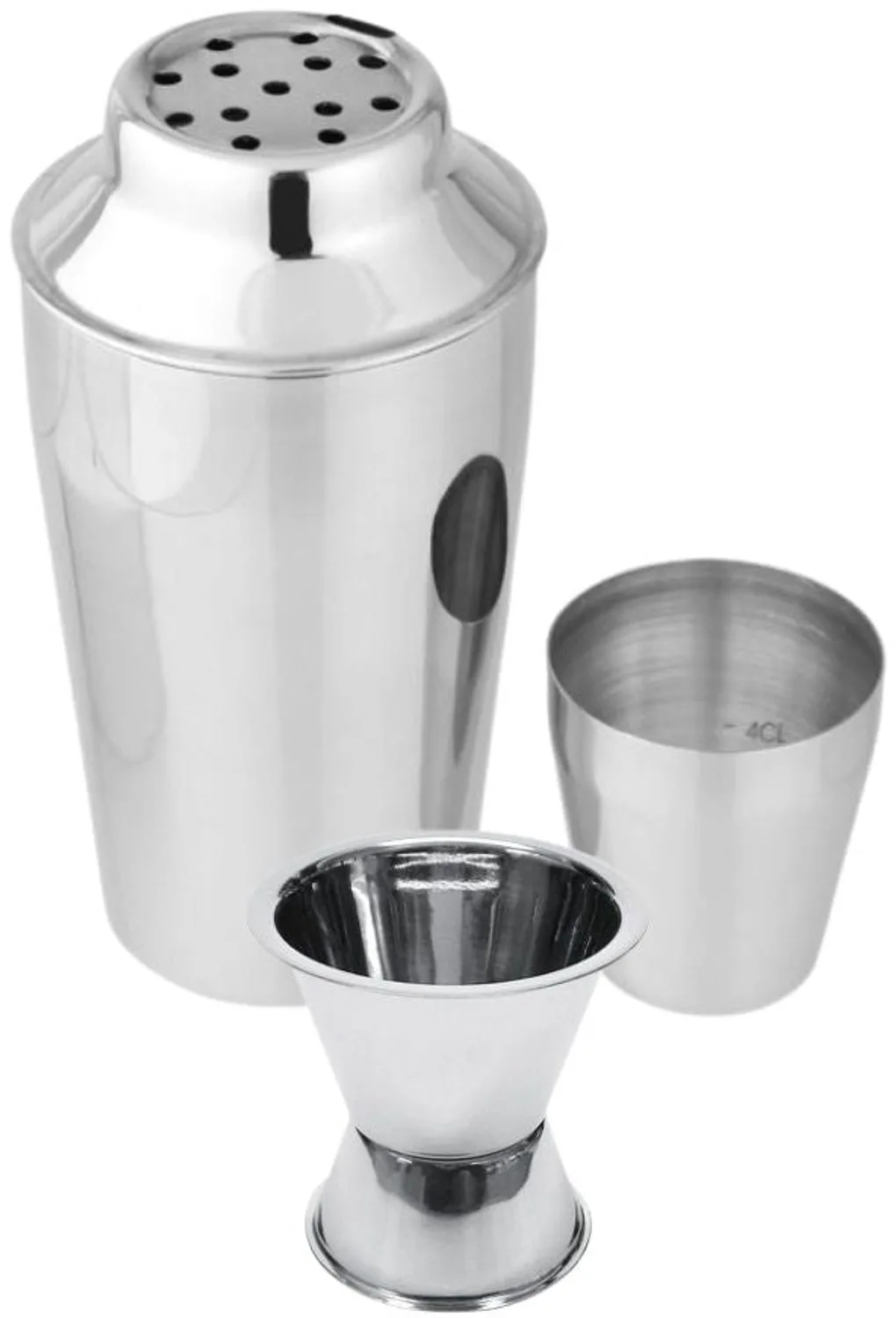 Set Cocktailshaker van roestvrij staal 400 ml en Alcoholmeter 2 cl en 4 cl Fackelmann Bar Concept fra Fackelmann i Roestvrij staal, Grå – produktbillede