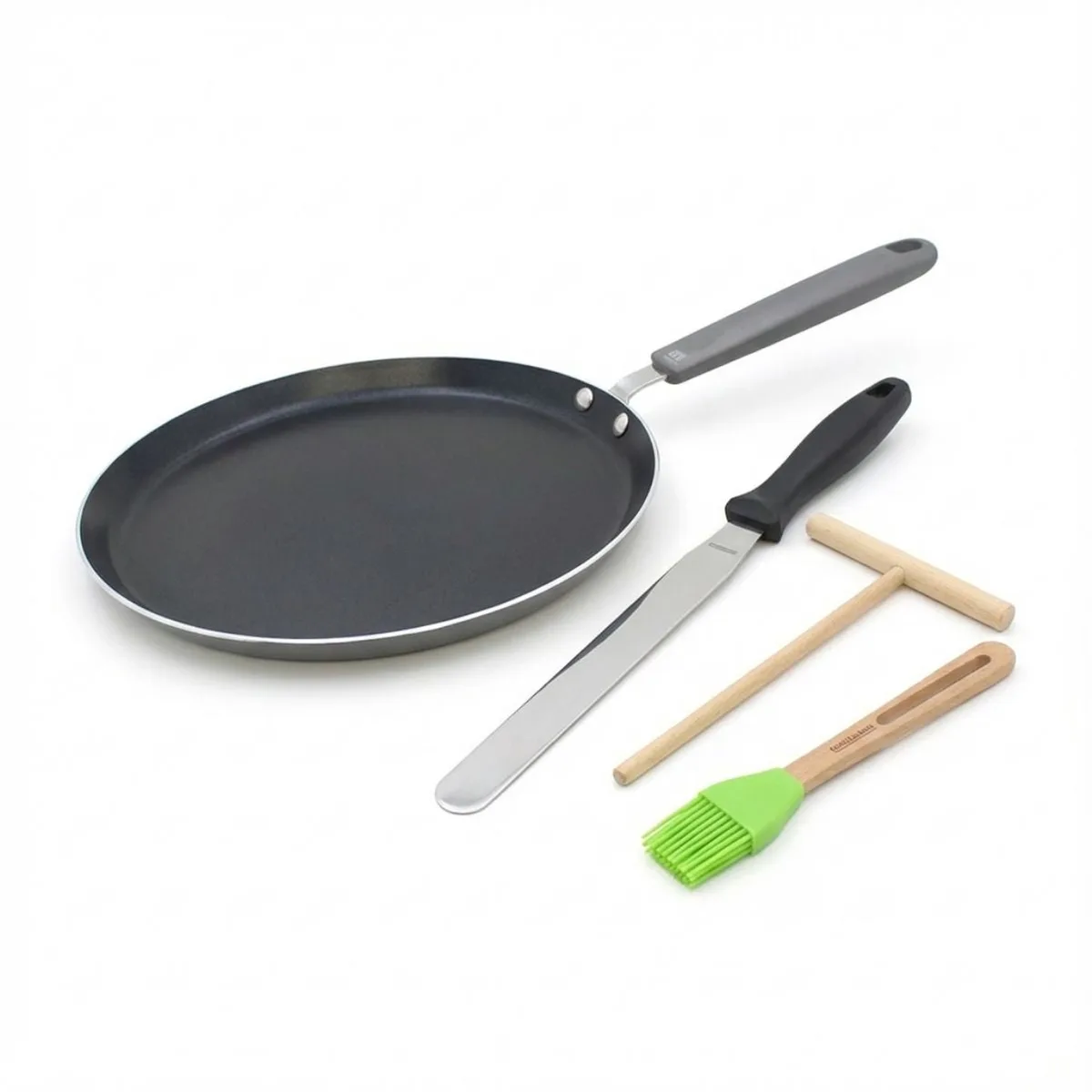 Set crêpepan 26 cm en 3 gebruiksvoorwerpen Elo Ducato de Fackelmann en Noir, Vert – photo produit