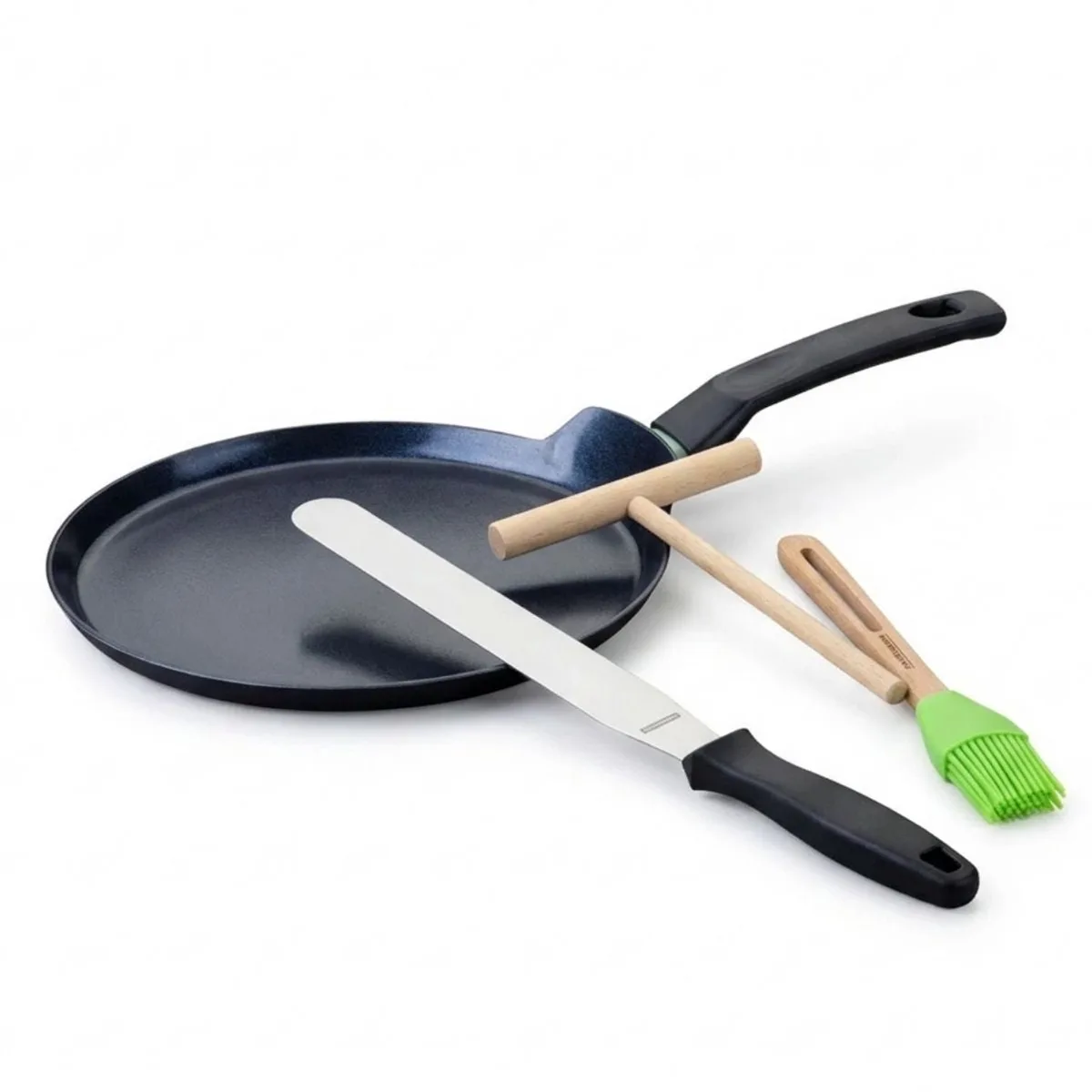 Set crêpepan 26 cm en 3 gereedschappen Fackelmann Brandao van Fackelmann in Zwart, Groen – productfoto