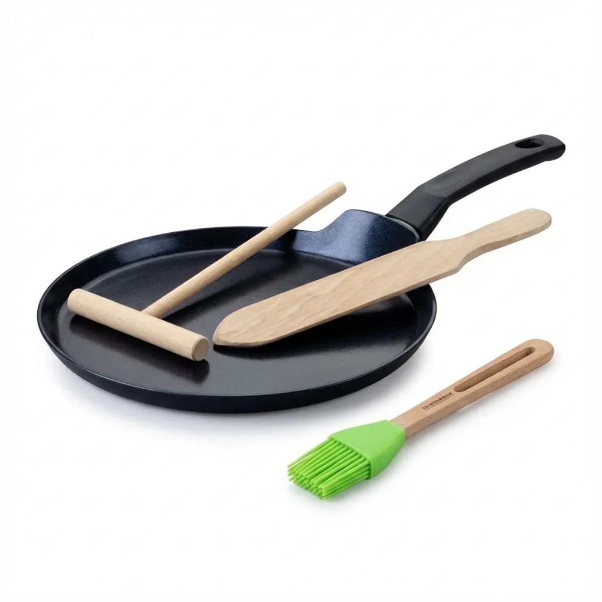 Set crêperie met 26 cm crêpemaker en 3 Fackelmann Brandao gereedschappen van Fackelmann in Zwart, Groen – productfoto