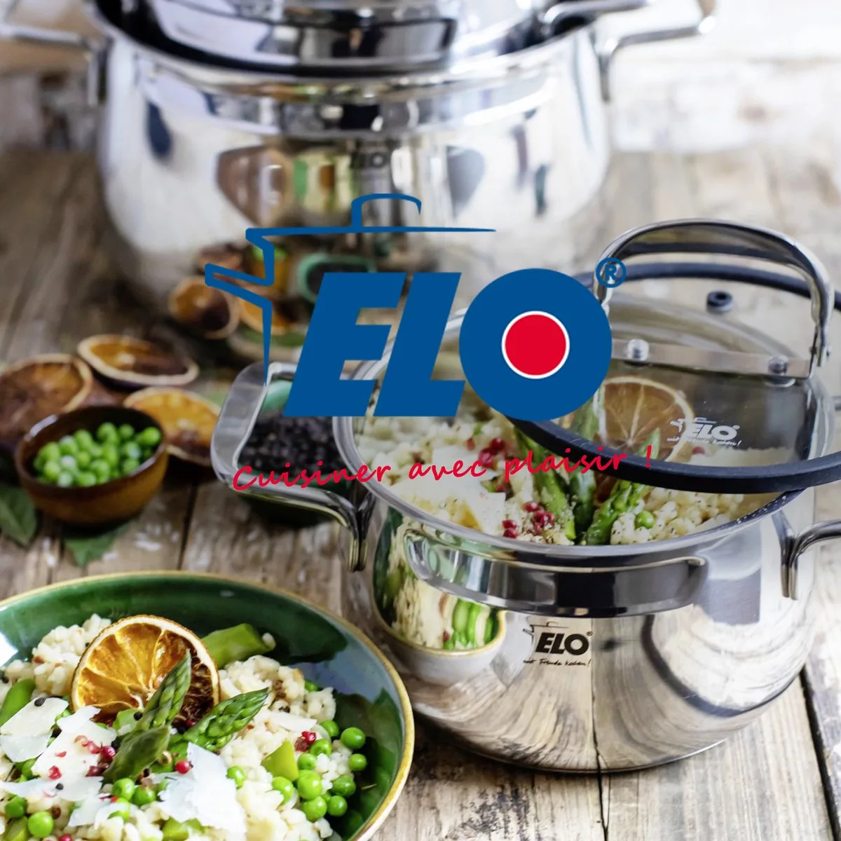Set Koekenpan 24 cm keramiek zonder PFAS en deksel Elo Prima Cucina de Fackelmann en Transparent, Noir – photo produit