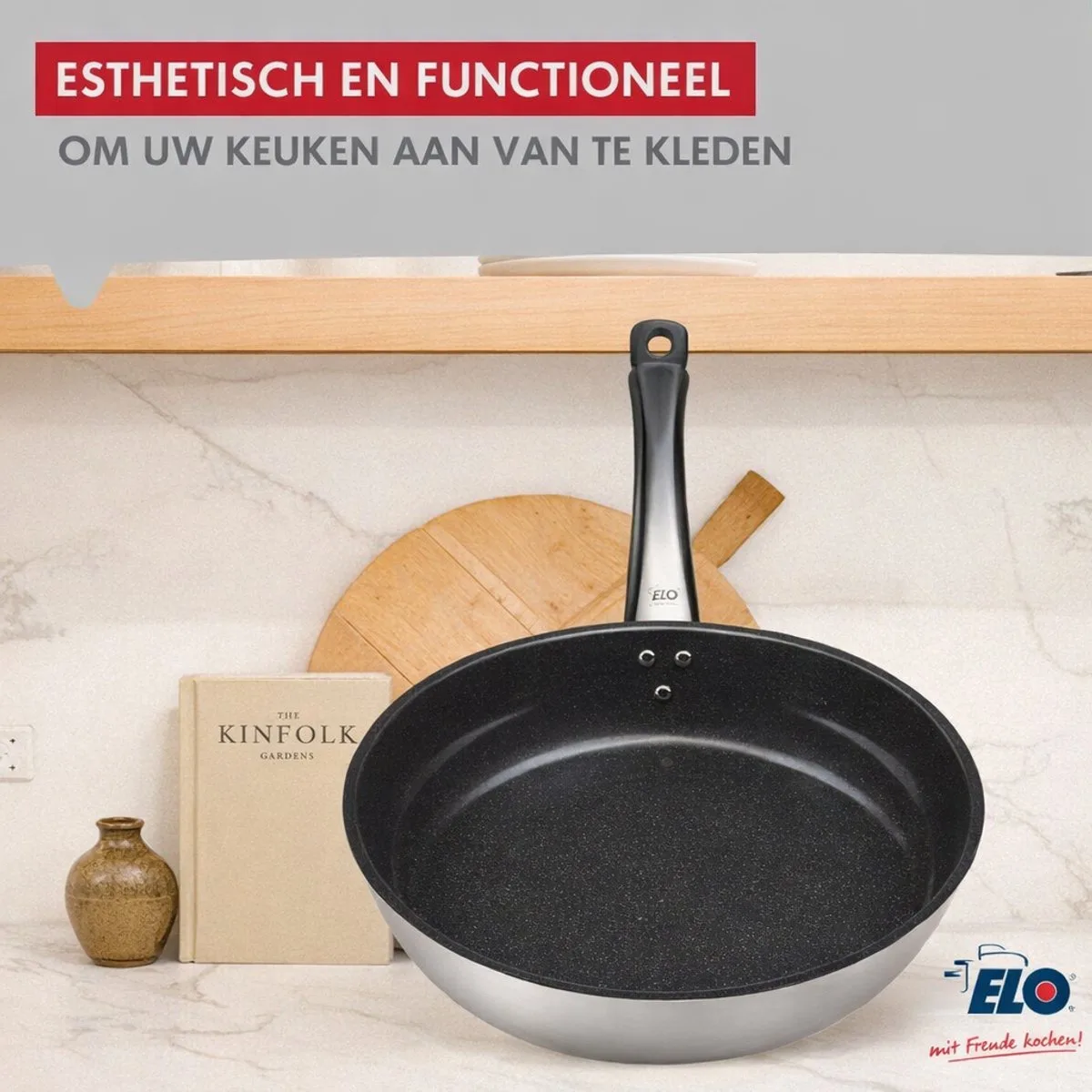 Set Koekenpan 24 cm keramiek zonder PFAS en deksel Profi Therm Platinum Elo de Fackelmann en Transparent, Noir, Gris – photo produit