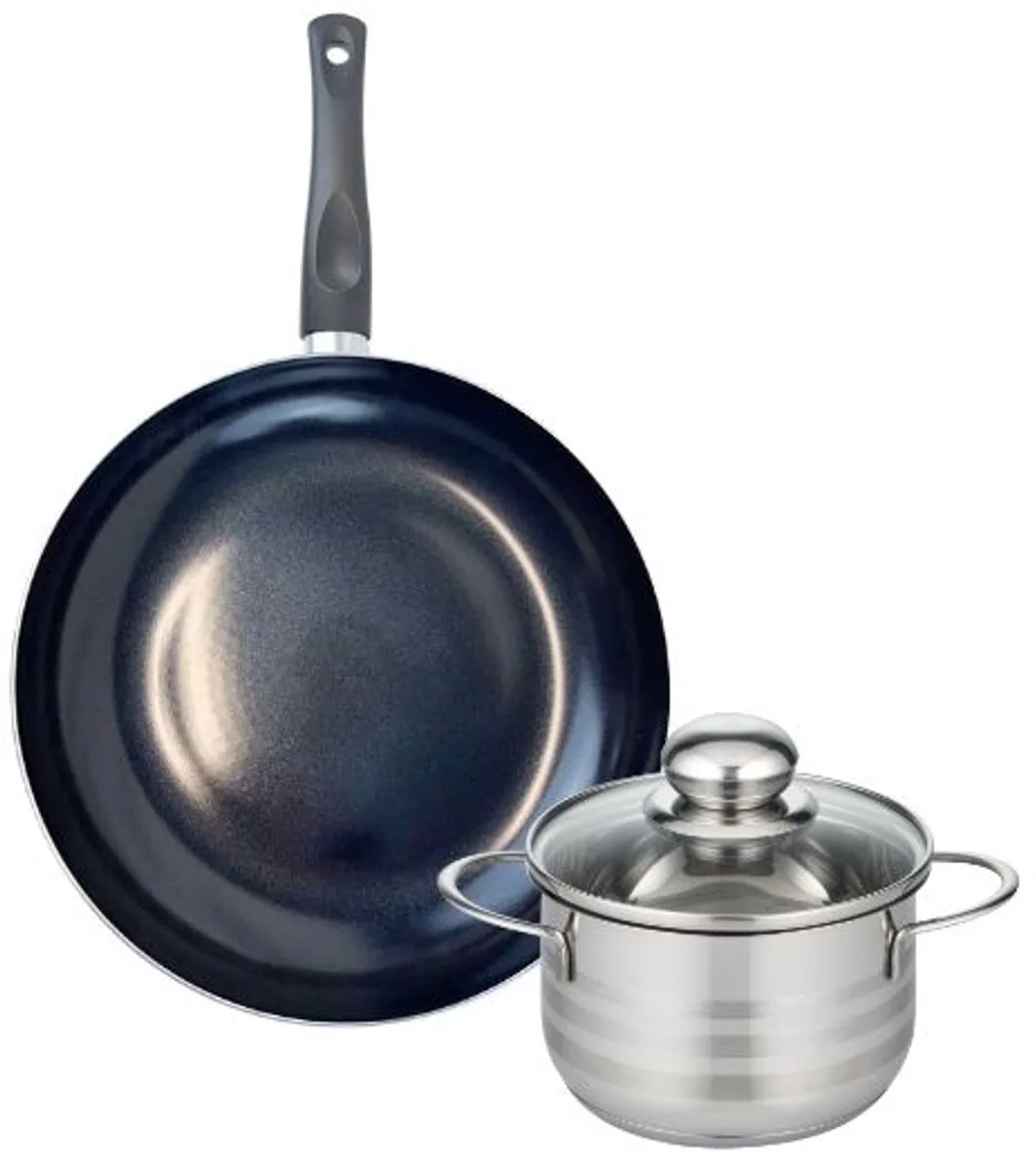 Set van 1 Koekenpan 20 cm en 1 braadpan 12 cm Elo Prima Glanzend by Fackelmann in Black – product photo