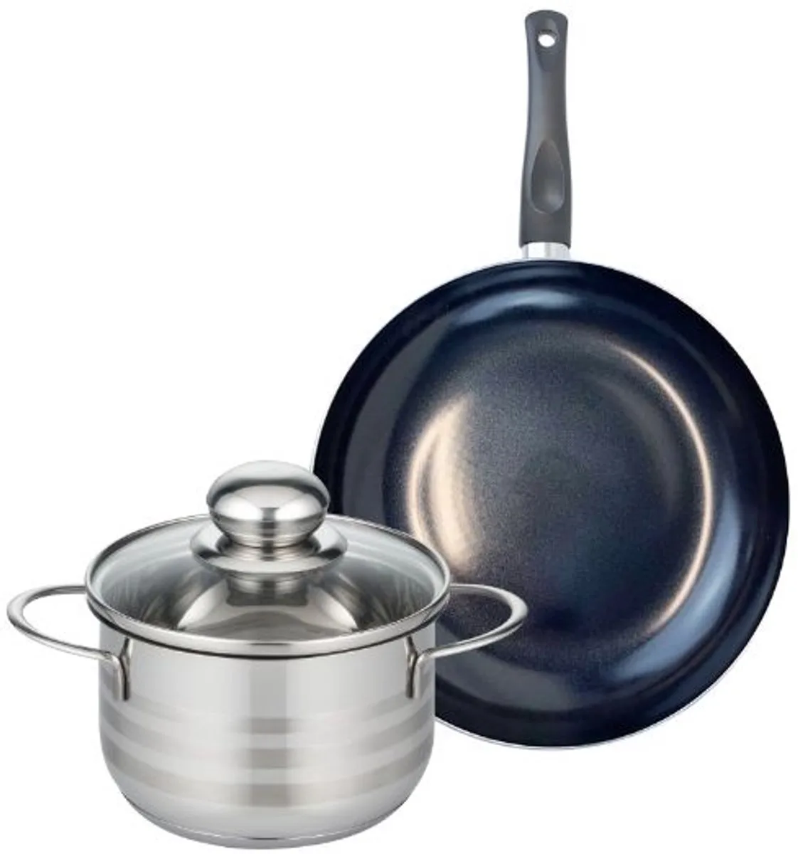 Set van 1 Koekenpan 20 cm en 1 braadpan 14 cm Elo Prima Glanzend by Fackelmann in Black – product photo