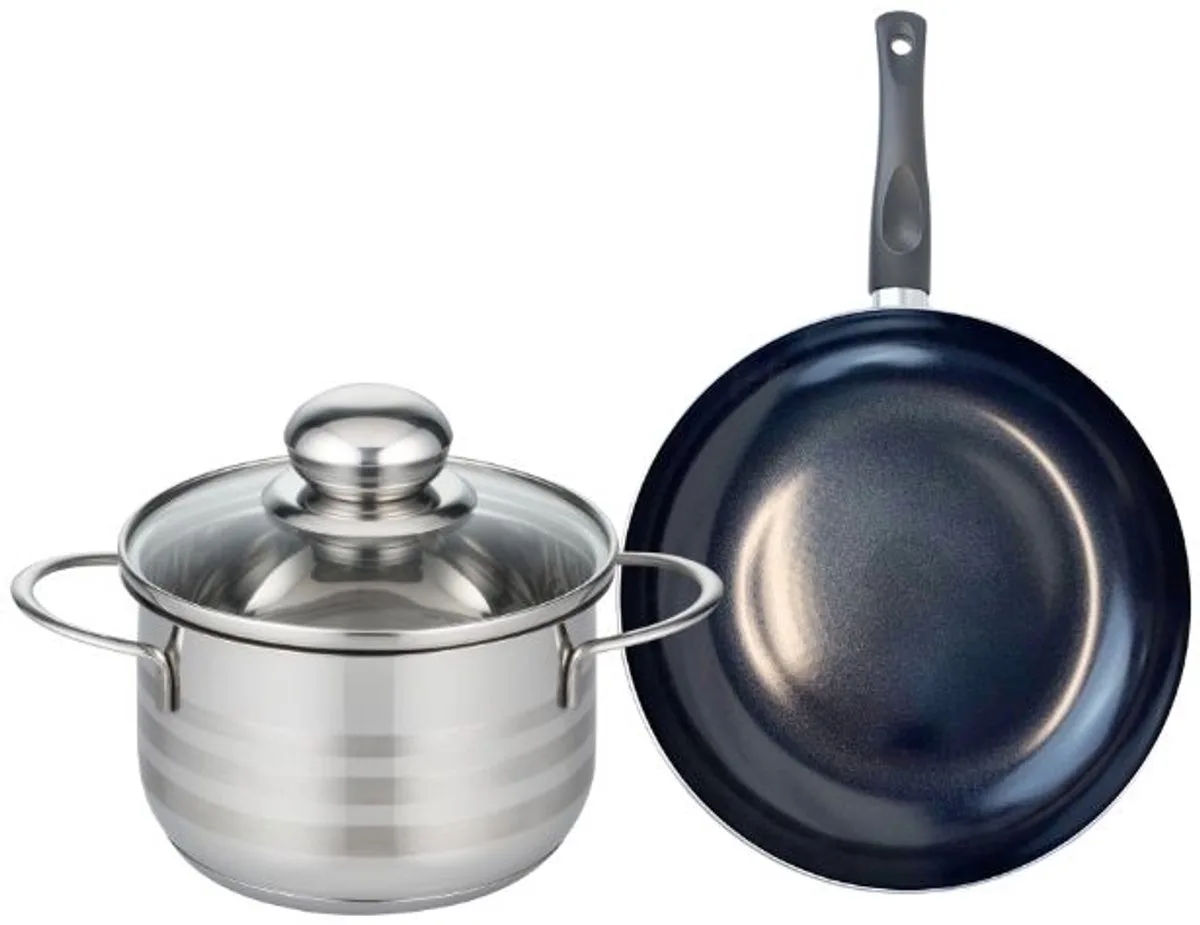 Set van 1 Koekenpan 20 cm en 1 braadpan 16 cm Elo Prima Glanzend by Fackelmann in Black – product photo