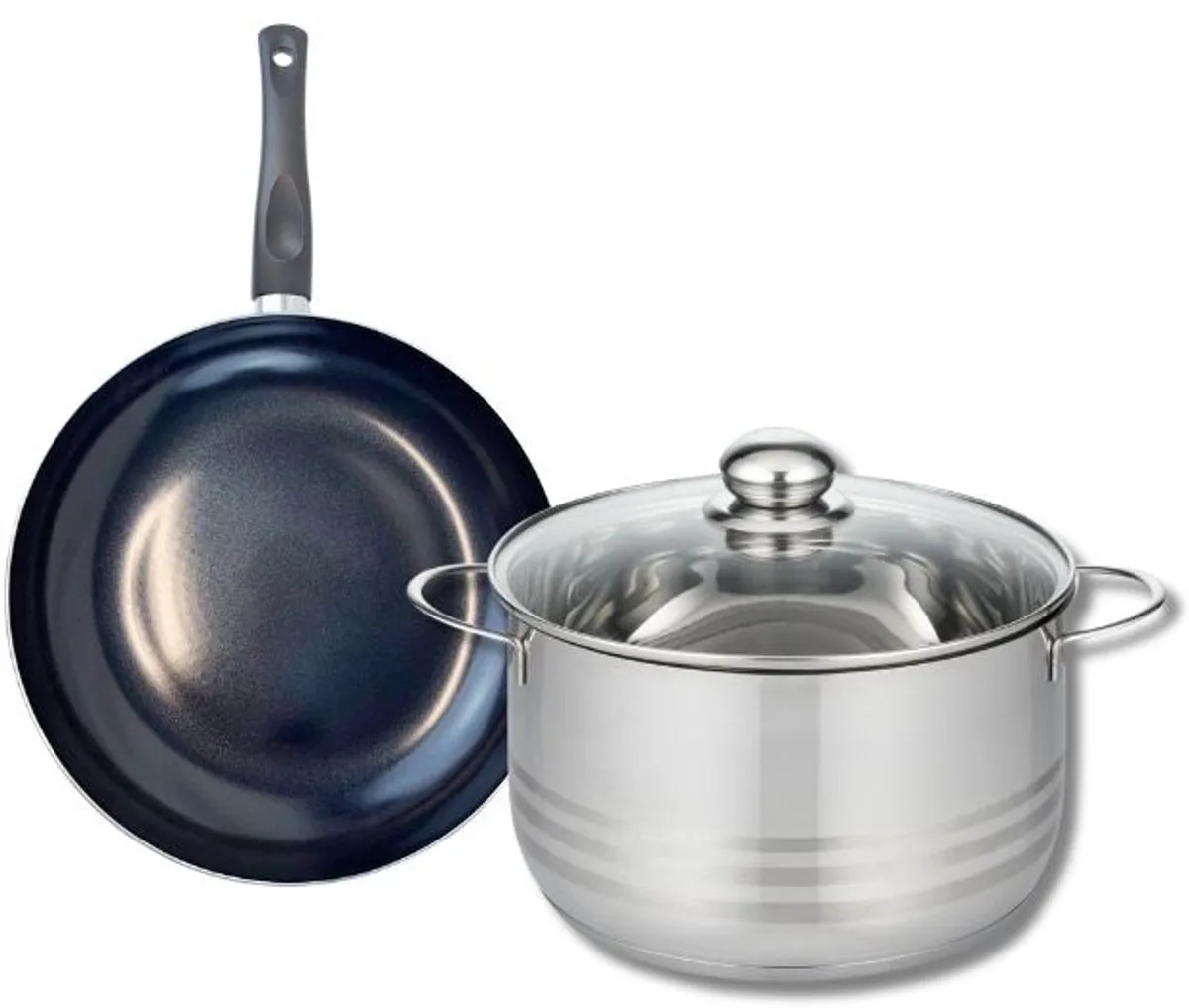 Set van 1 Koekenpan 20 cm en 1 braadpan 20 cm Elo Prima Glanzend van Fackelmann in Zwart – productfoto