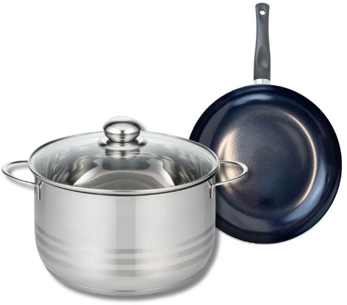 Set van 1 Koekenpan 20 cm en 1 braadpan 24 cm Elo Prima Glanzend by Fackelmann in Black – product photo