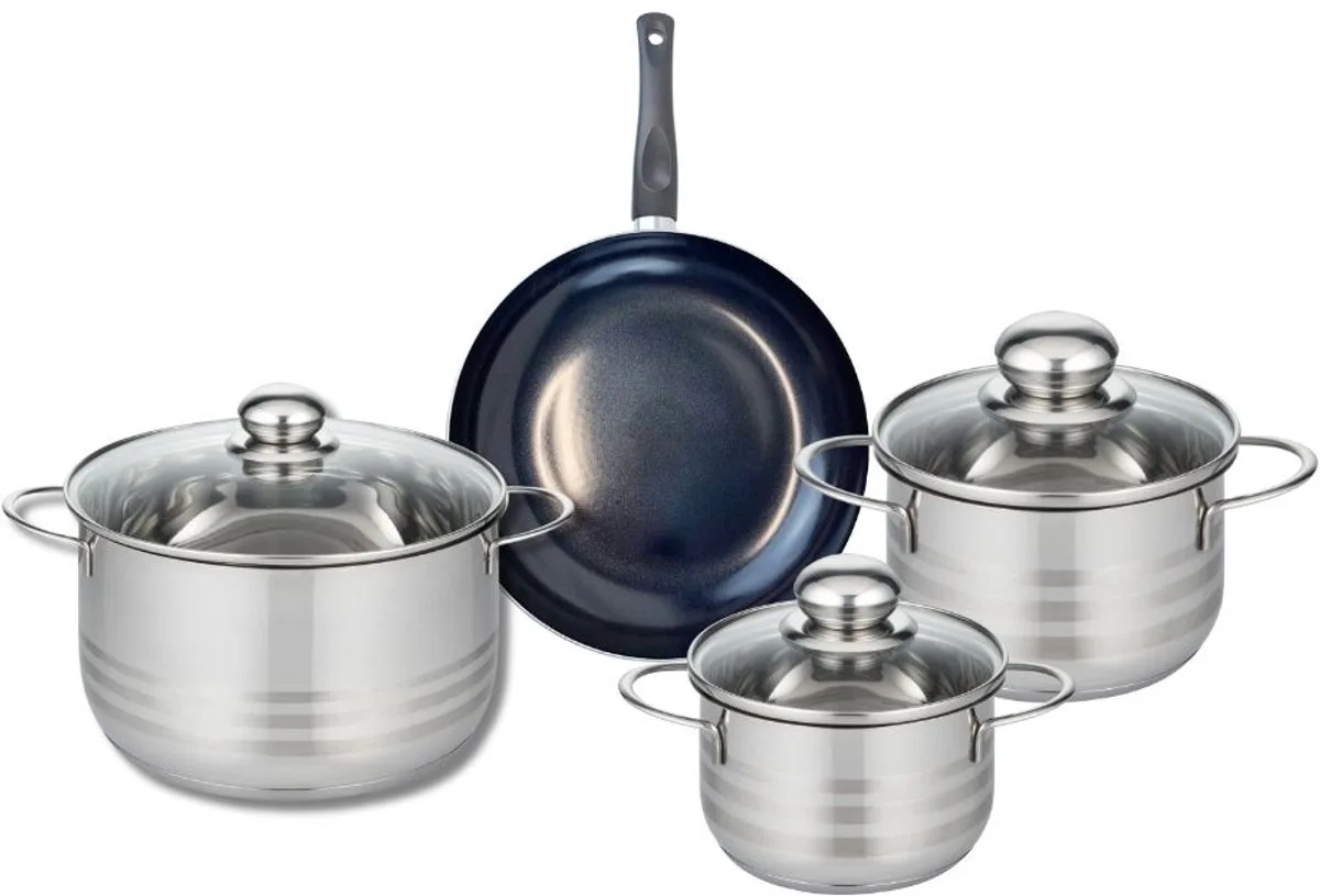 Set van 1 Koekenpan 20 cm en 3 kookpotten 14, 16 en 20 cm Elo Prima Glanzend by Fackelmann in Black – product photo
