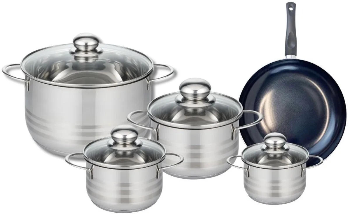 Set van 1 Koekenpan 20 cm en 4 kookpotten 12, 14, 16 en 24 cm Elo Prima Brillant de Fackelmann en Noir – photo produit