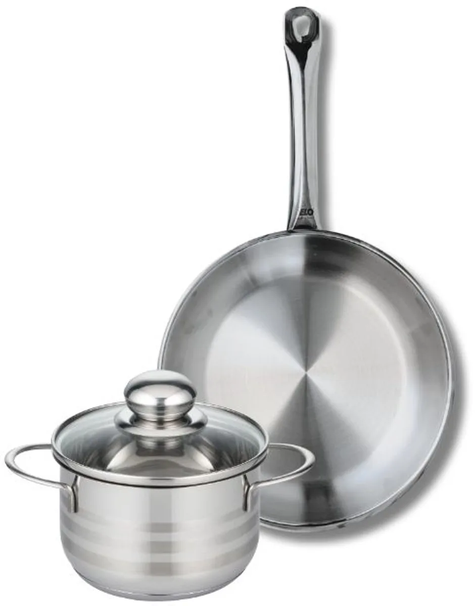 Set van 1 Koekenpan 24 cm en 1 braadpan 14 cm Elo Profi Brillant van Fackelmann in Grijs – productfoto