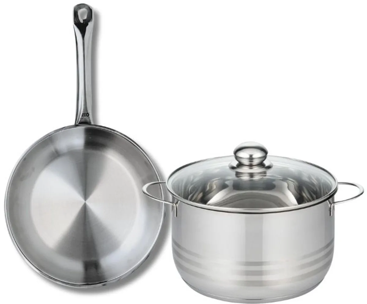 Set van 1 Koekenpan 24 cm en 1 braadpan 20 cm Elo Profi Brillant van Fackelmann in Grijs – productfoto