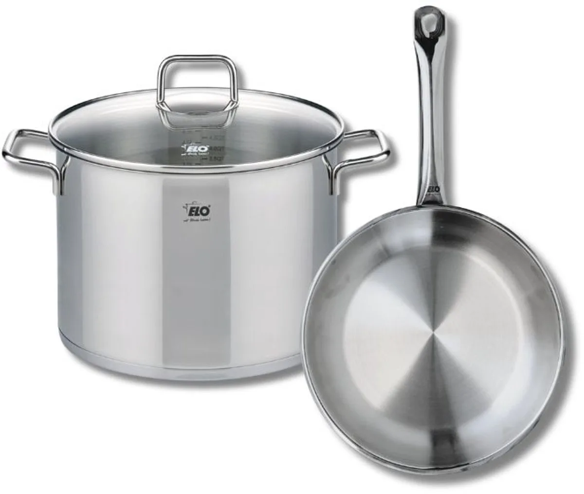 Set van 1 Koekenpan 24 cm en 1 braadpan 26 cm Elo Profi Citrin van Fackelmann in Grijs – productfoto