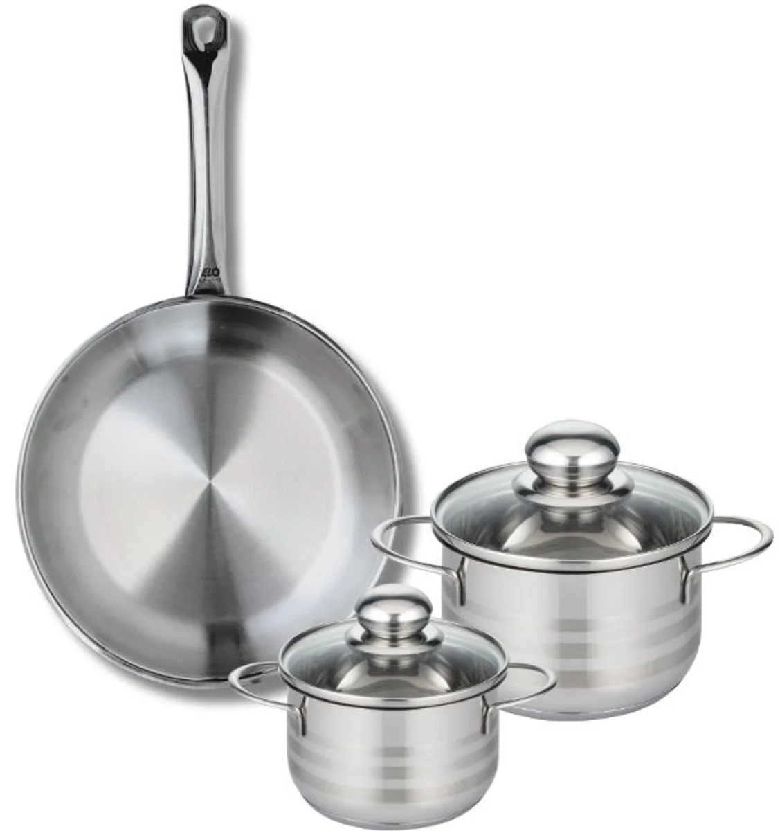 Set van 1 Koekenpan 24 cm en 2 kookpotten 12 en 14 cm Elo Profi Brillant by Fackelmann in Grey – product photo
