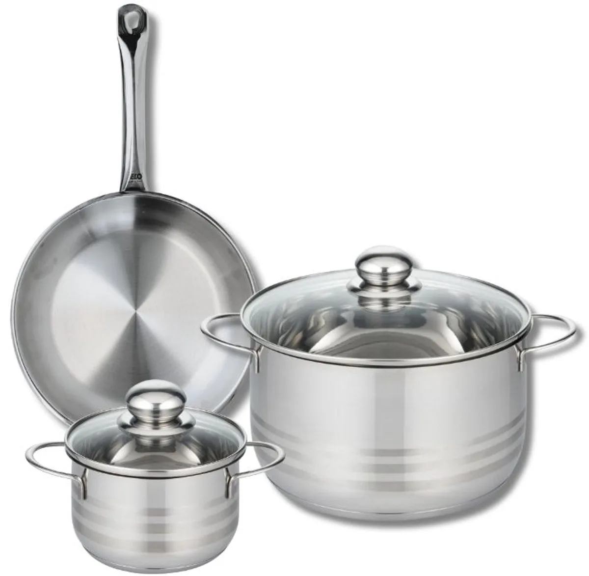 Set van 1 Koekenpan 24 cm en 2 kookpotten 14 en 24 cm Elo Profi Brillant van Fackelmann in Grijs – productfoto