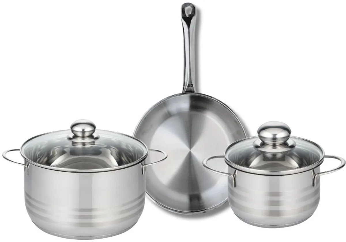 Set van 1 Koekenpan 24 cm en 2 kookpotten 16 en 20 cm Elo Profi Brillant fra Fackelmann i Grå – produktbillede