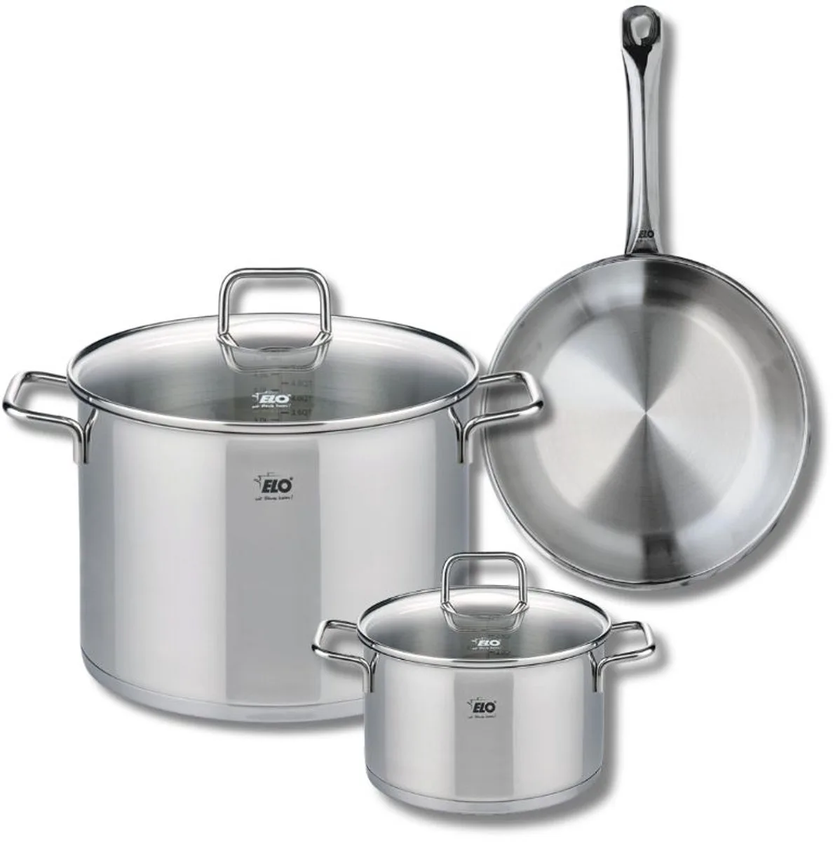 Set van 1 Koekenpan 24 cm en 2 kookpotten 16 en 26 cm Elo Profi Citrin by Fackelmann in Grey – product photo