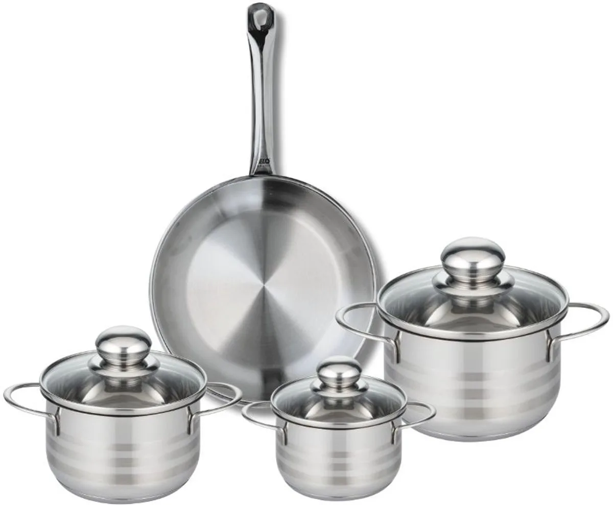 Set van 1 Koekenpan 24 cm en 3 kookpotten 12, 14 en 16 cm Elo Profi Brillant fra Fackelmann i Grå – produktbillede