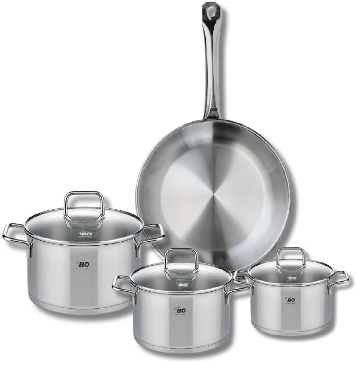Set van 1 Koekenpan 24 cm en 3 kookpotten 12, 14 en 16 cm Elo Profi Citrin by Fackelmann in Grey – product photo