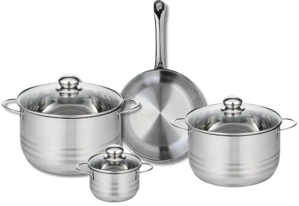 Set van 1 Koekenpan 24 cm en 3 kookpotten 12, 20 en 24 cm Elo Profi Brillant by Fackelmann in Grey – product photo