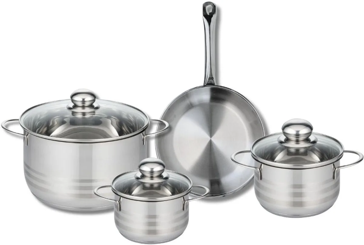 Set van 1 Koekenpan 24 cm en 3 kookpotten 14, 16 en 24 cm Elo Profi Brillant by Fackelmann in Grey – product photo