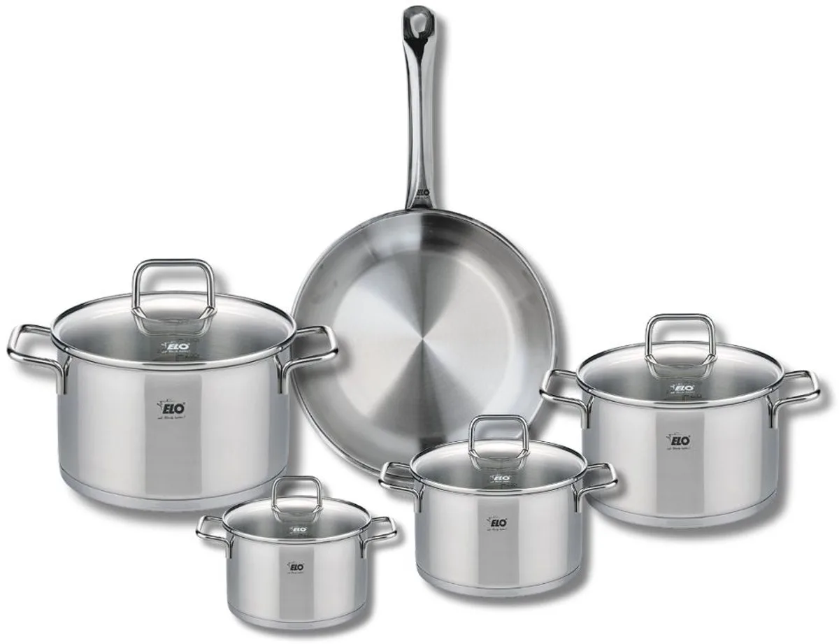 Set van 1 Koekenpan 24 cm en 4 kookpotten 12, 14, 16 en 20 cm Elo Profi Citrin by Fackelmann in Grey – product photo