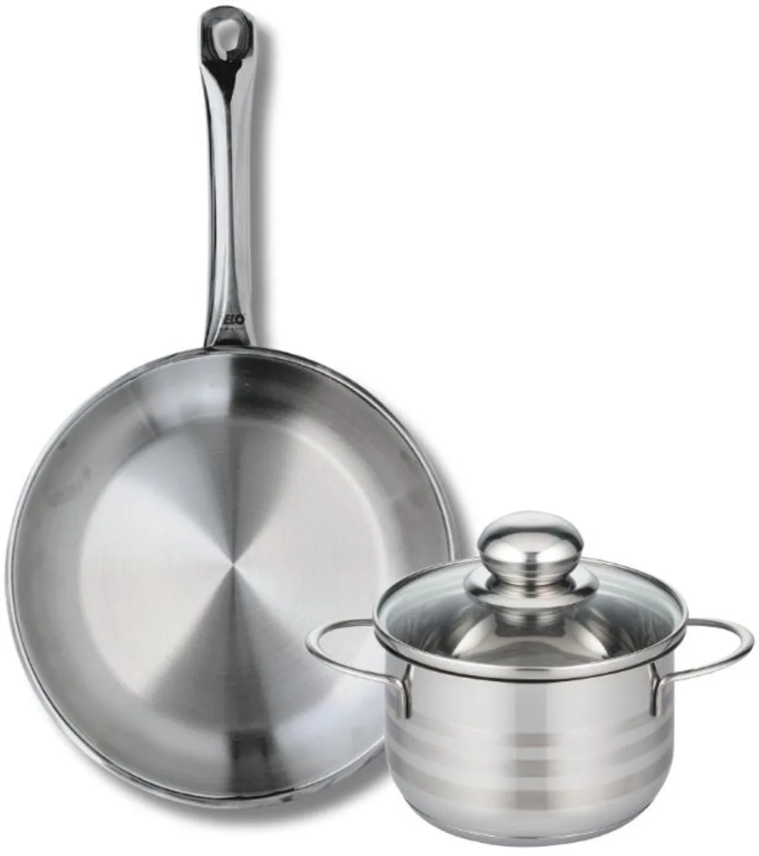 Set van 1 Koekenpan 28 cm en 1 braadpan 16 cm Elo Profi Brillant by Fackelmann in Roestvrij staal – product photo