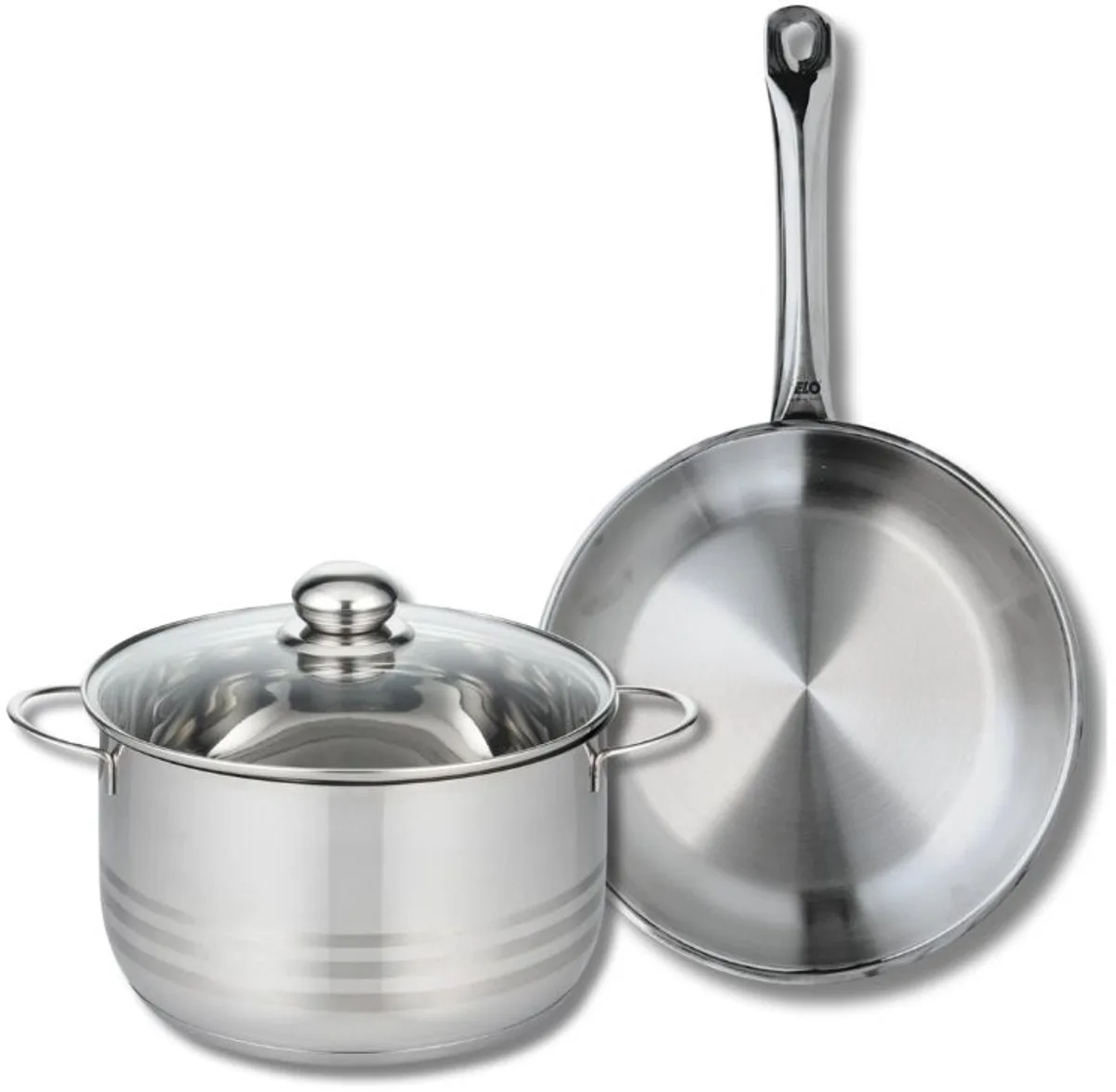 Set van 1 Koekenpan 28 cm en 1 braadpan 24 cm Elo Profi Brillant de Fackelmann en Roestvrij staal – photo produit