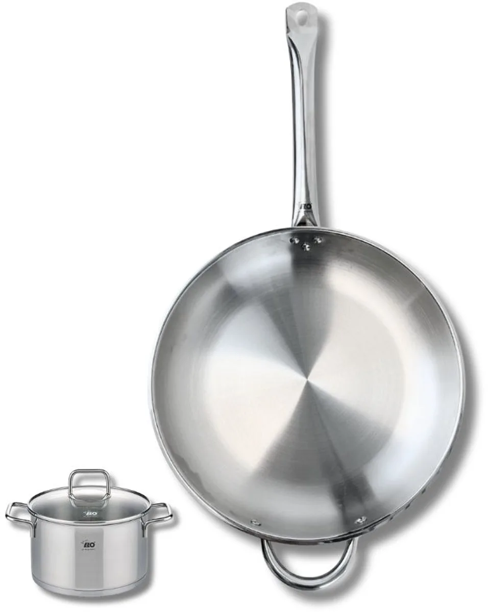 Set van 1 Koekenpan 32 cm en 1 braadpan 12 cm Elo Profi Citrin van Fackelmann in Grijs – productfoto