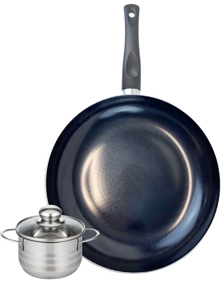 Set van 1 Koekenpan 32 cm en 1 braadpan 14 cm Elo Prima Brillant från Fackelmann i Svart – produktbild