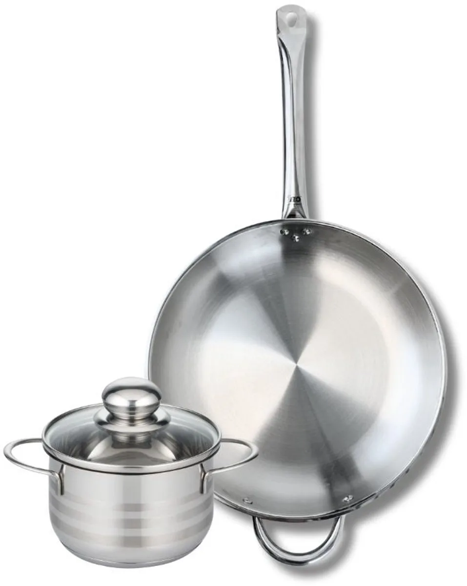 Set van 1 Koekenpan 32 cm en 1 braadpan 16 cm Elo Profi Brillant van Fackelmann in Grijs – productfoto