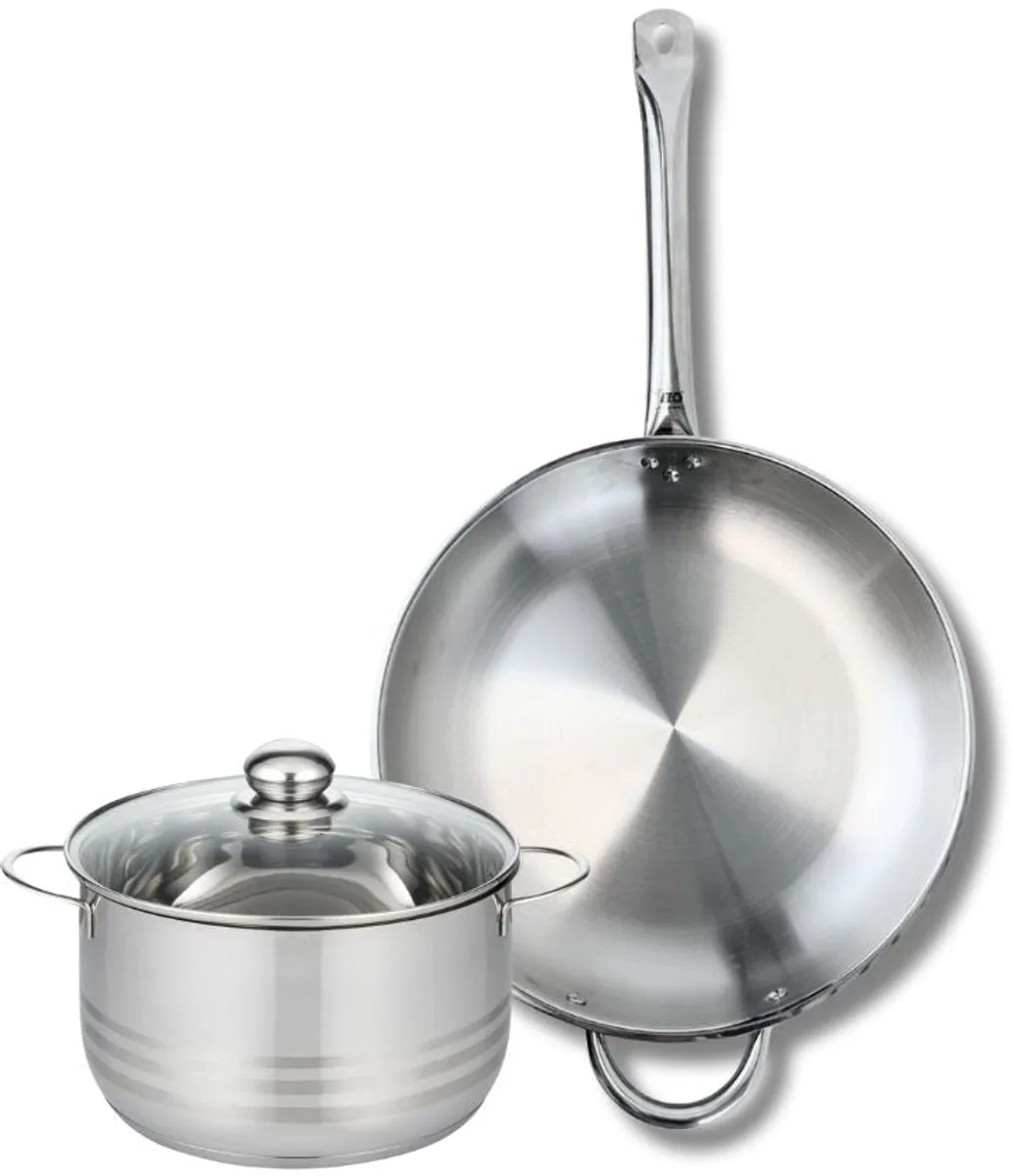 Set van 1 Koekenpan 32 cm en 1 braadpan 20 cm Elo Profi Brillant från Fackelmann i Grå – produktbild