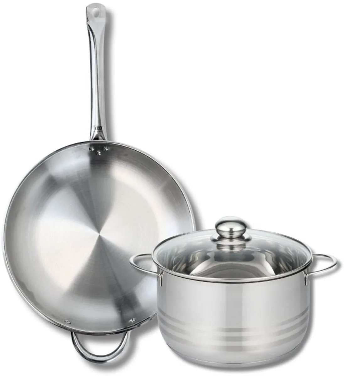 Set van 1 Koekenpan 32 cm en 1 braadpan 24 cm Elo Profi Brillant von Fackelmann in Grau – Produktfoto