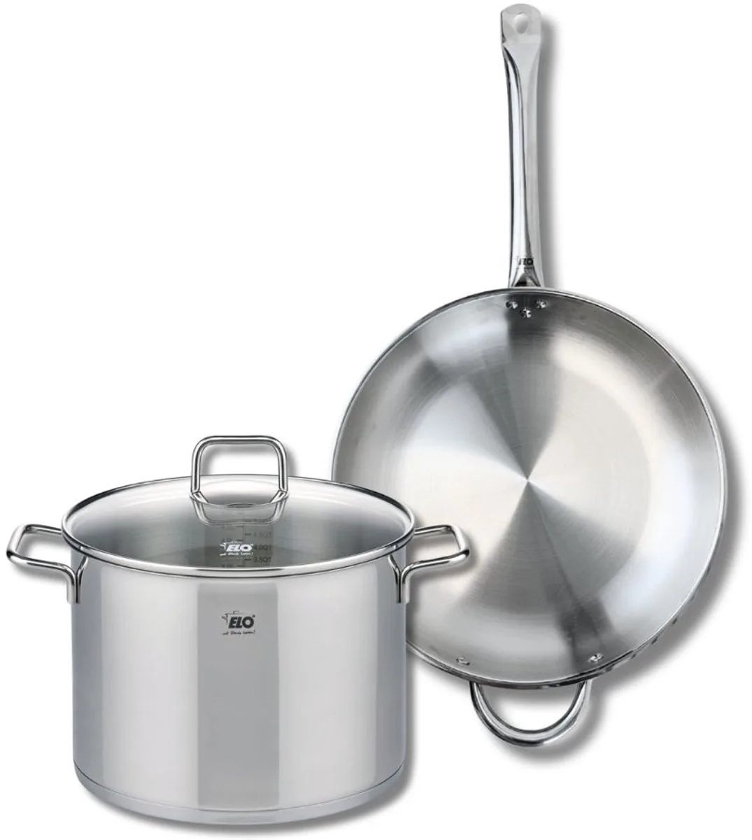 Set van 1 Koekenpan 32 cm en 1 braadpan 26 cm Elo Profi Citrin från Fackelmann i Grå – produktbild