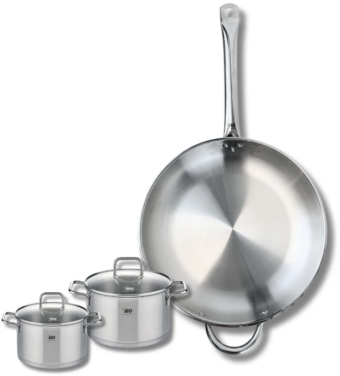 Set van 1 Koekenpan 32 cm en 2 kookpotten 12 en 14 cm Elo Profi Citrin by Fackelmann in Grey – product photo