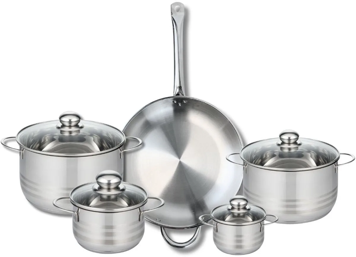 Set van 1 Koekenpan 32 cm en 4 kookpotten 12, 16, 20 en 24 cm Elo Profi Brillant by Fackelmann in Grey – product photo