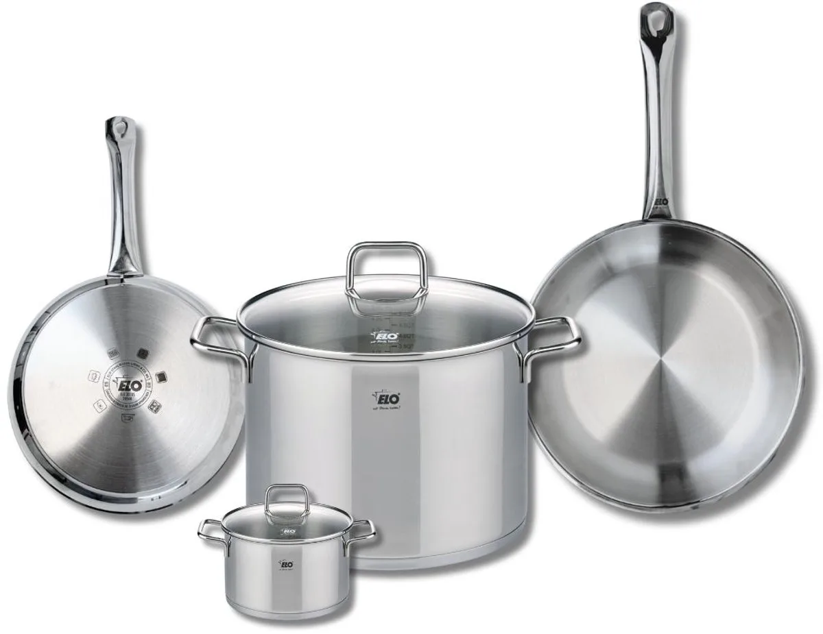 Set van 2 Bakpannen 24 en 28 cm en 2 Kookpotten 12 en 26 cm Elo Profi Citrin från Fackelmann i Grå – produktbild
