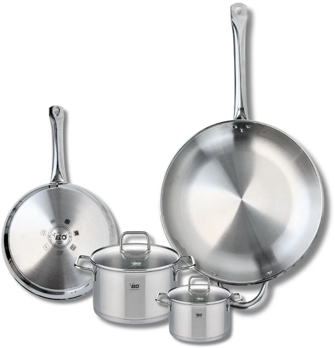 Set van 2 Bakpannen 24 en 32 cm en 2 Kookpotten 12 en 16 cm Elo Profi Citrin de Fackelmann en Gris – photo produit