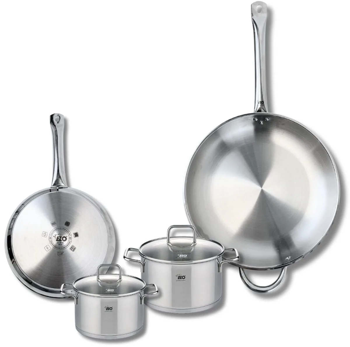 Set van 2 Bakpannen 24 en 32 cm en 2 Kookpotten 14 en 16 cm Elo Profi Citrin de Fackelmann en Gris – photo produit
