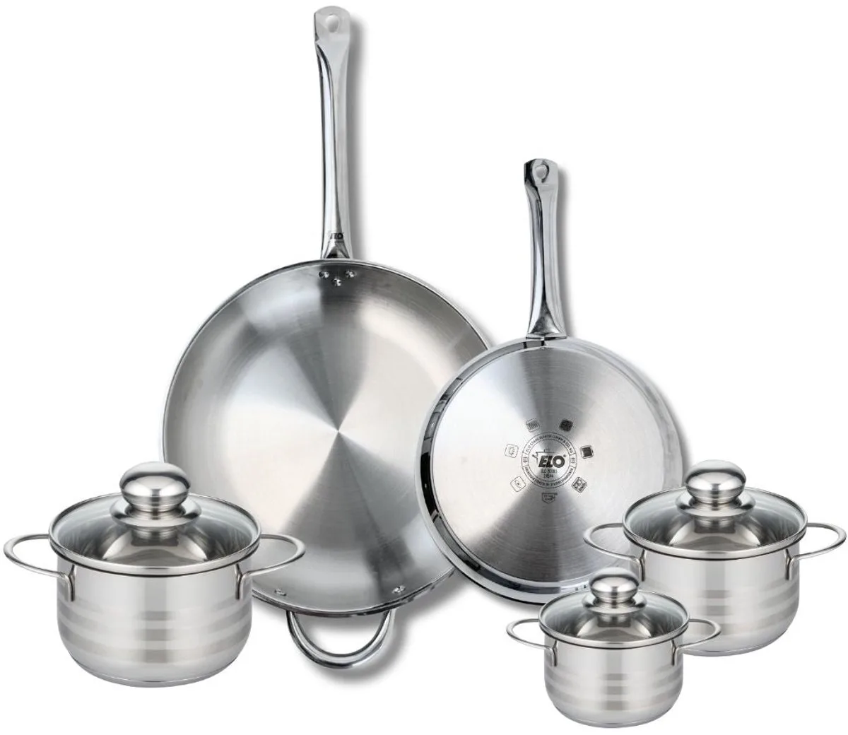 Set van 2 Bakpannen 24 en 32 cm en 3 Kookpotten 12, 14 en 16 cm Elo Profi Brillant de Fackelmann en Gris – photo produit